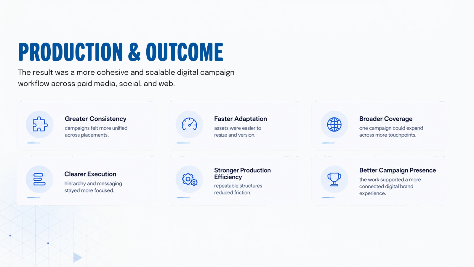 Campaign production and outcome