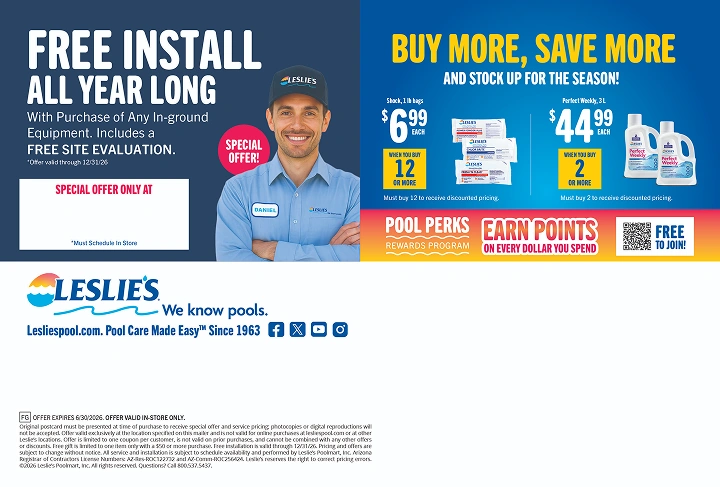 Arizona service mailer combining an equipment installation offer, technician imagery, product savings and rewards