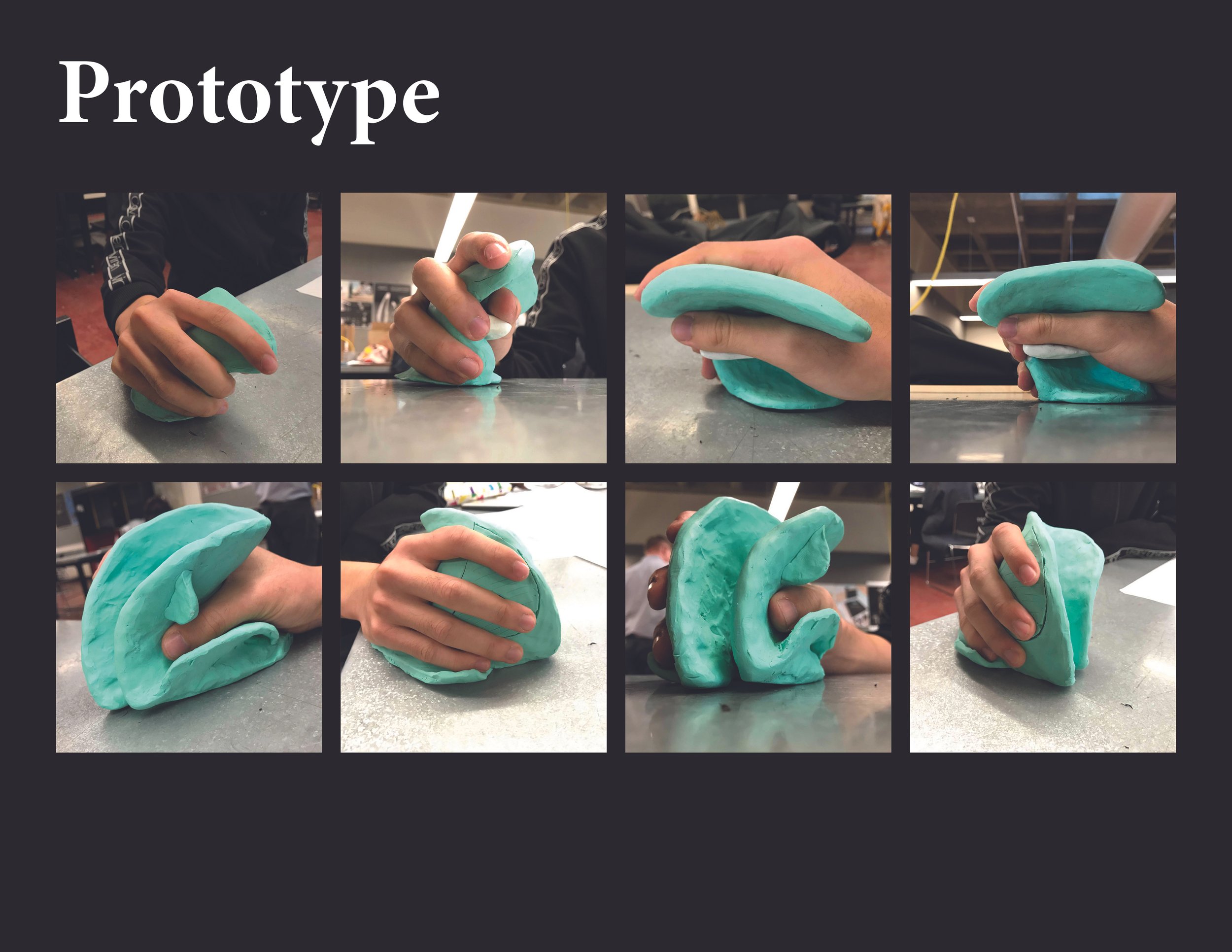 Clay prototypes tested in hand